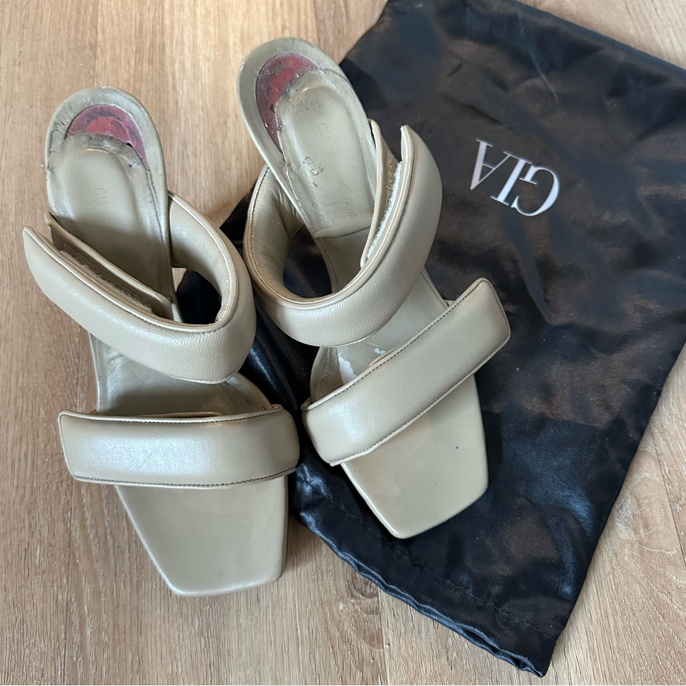 Cream Velcro heels Gia Borghini